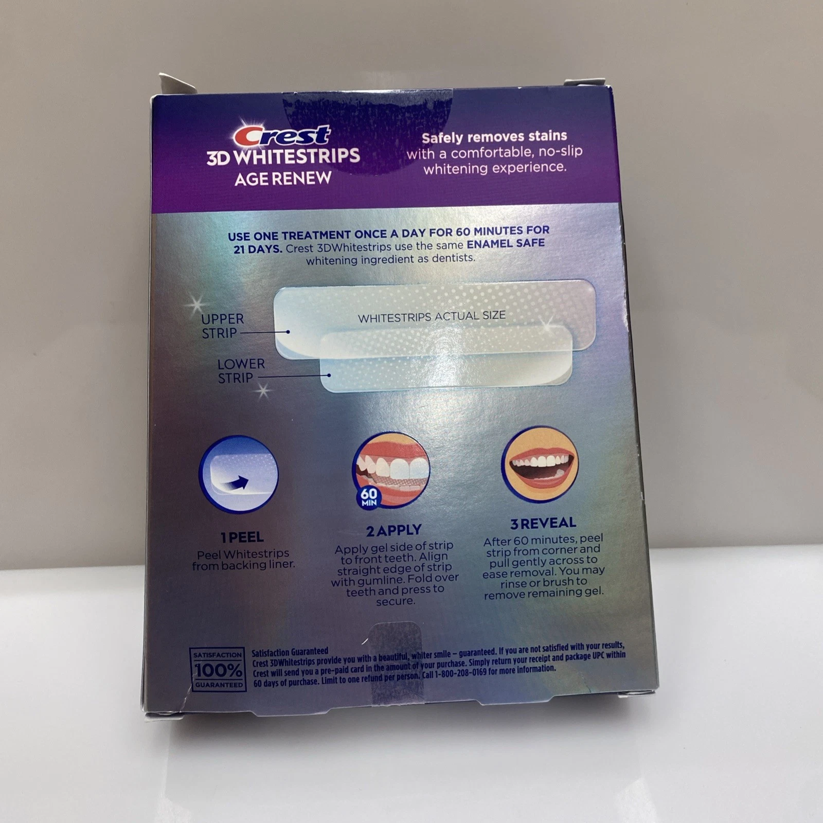 Crest 3D Whitestrips - Age Renew Levels 25 Whiter 21 Treatment -Open Box