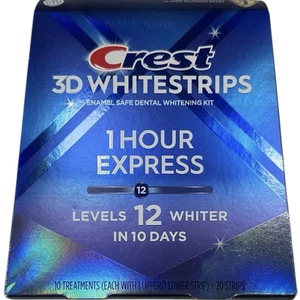 Crest 3D Whitestrips 1 Hour Express Dental Whitening Kit ~ 20 Strips ~ EXP 2027
