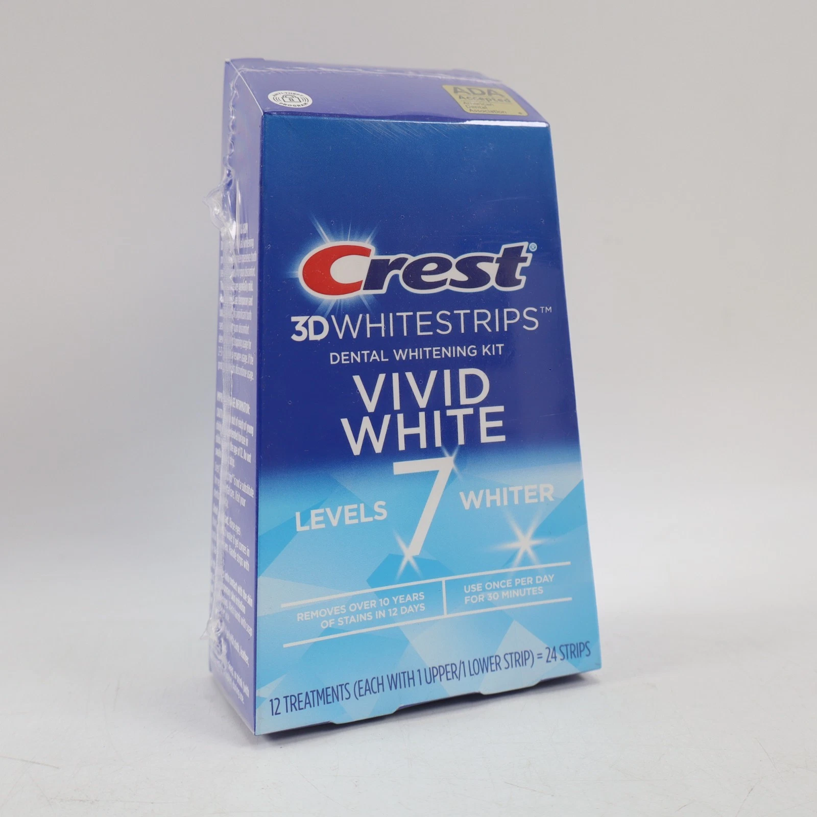 Crest 3D Whitestrips Vivid White Teeth Whitening Kit - 12 Treatments EXP 02/2026