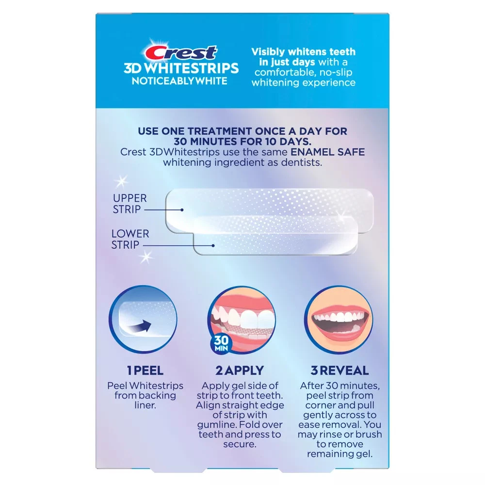 Crest 3D WhiteStrips Noticeably White At-Home Teeth Whitening Kit 10 Count