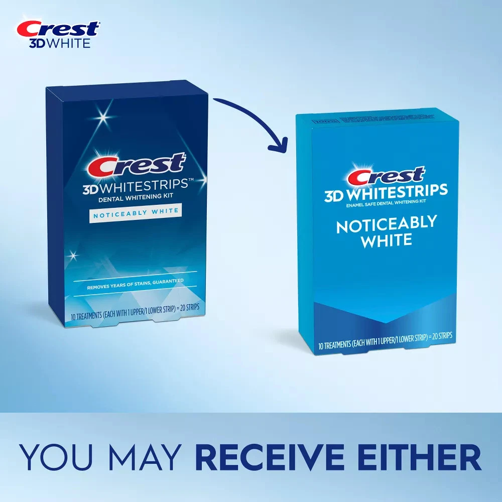 Crest 3D WhiteStrips Noticeably White At-Home Teeth Whitening Kit 10 Count