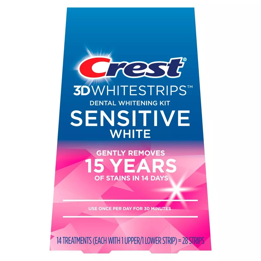 Crest 3D Whitestrips Sensitive At-Home Whitening Kit, 18 Treatments EXP 11/2025