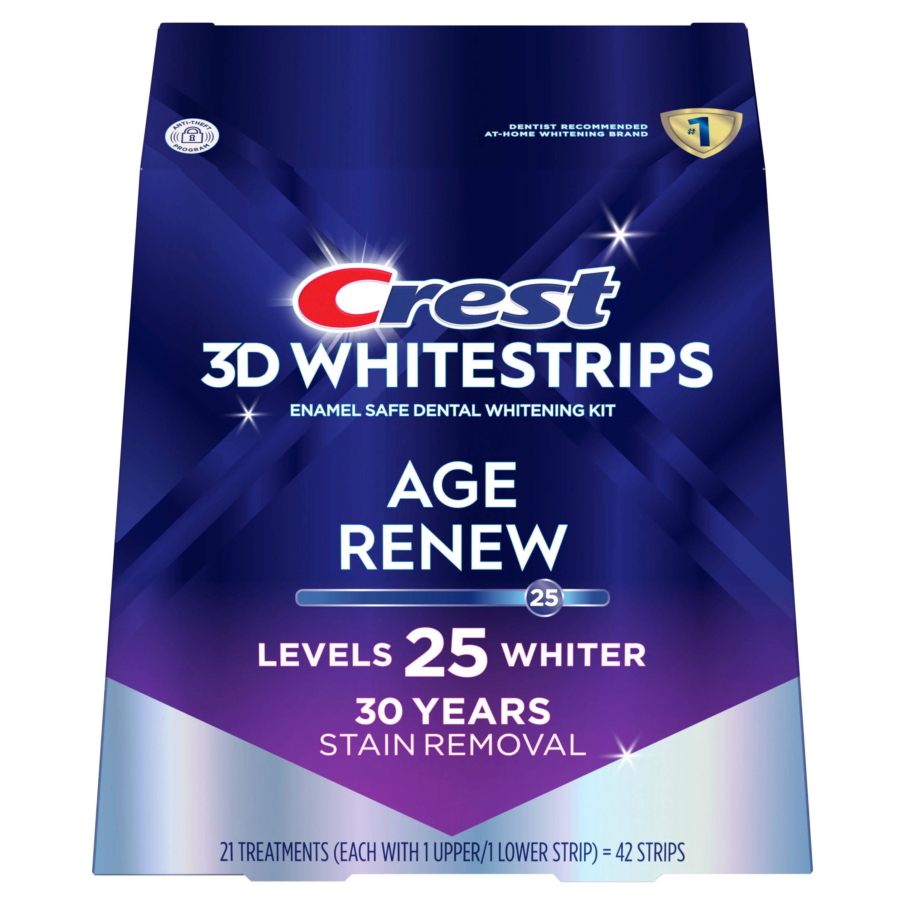 Crest 3D Whitestrips - Age Renew Levels 25 Whiter 21 Treatment -Open Box